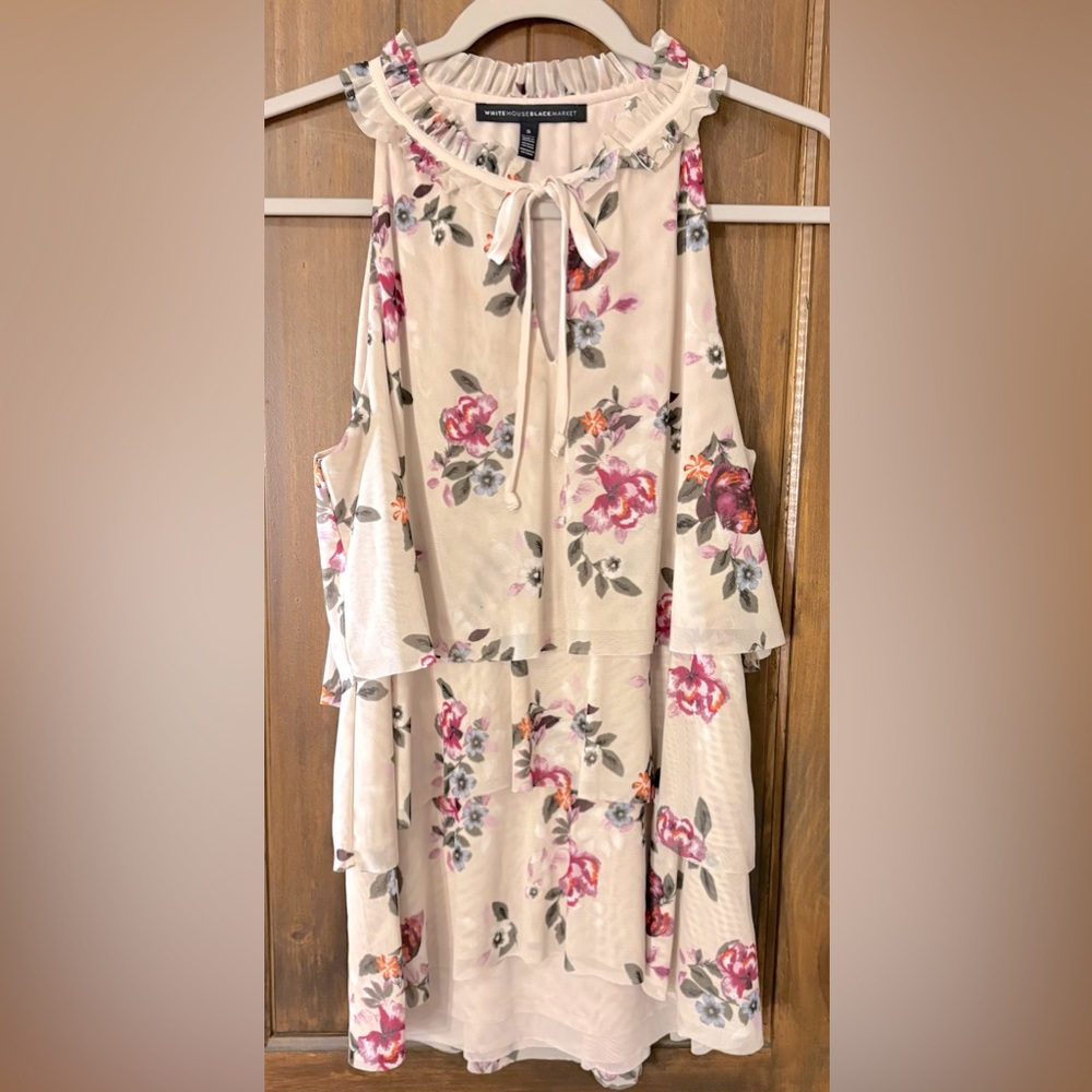 Floral Ruffle Sleeveless Top